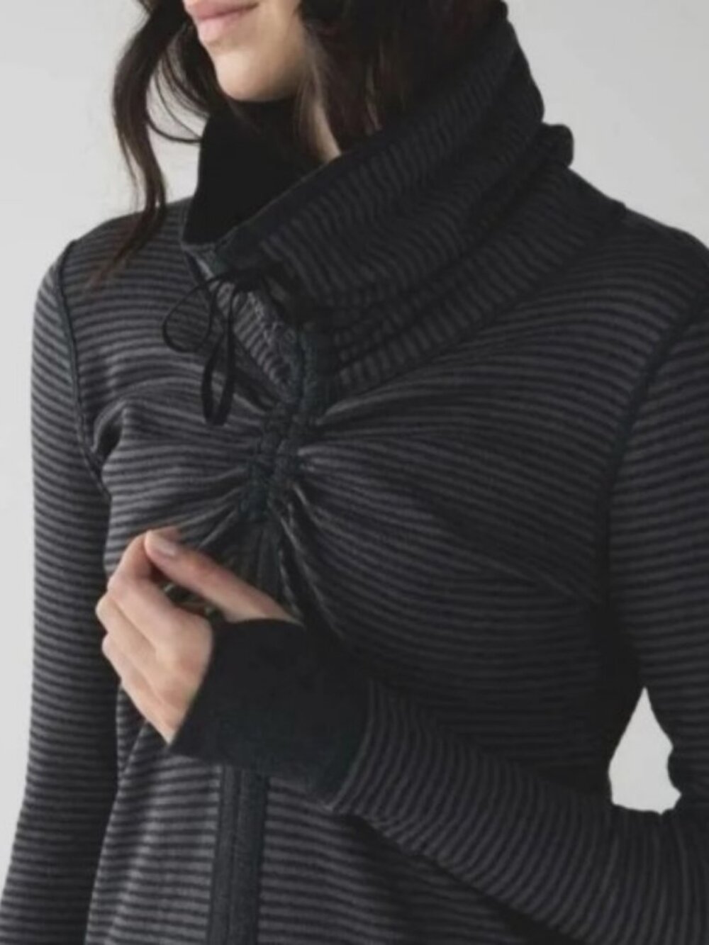 LULULEMON In A Cinch Cowl Neck Pullover Reversible Long Sleeve Gray Sweater